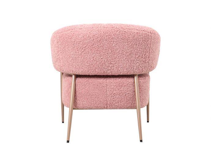 Fauteuil Zola in stof plush roze 