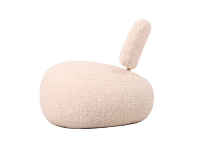 Fauteuil Leyla in stof plush wit 
