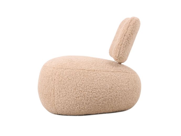 Fauteuil Leyla in stof plush beige 