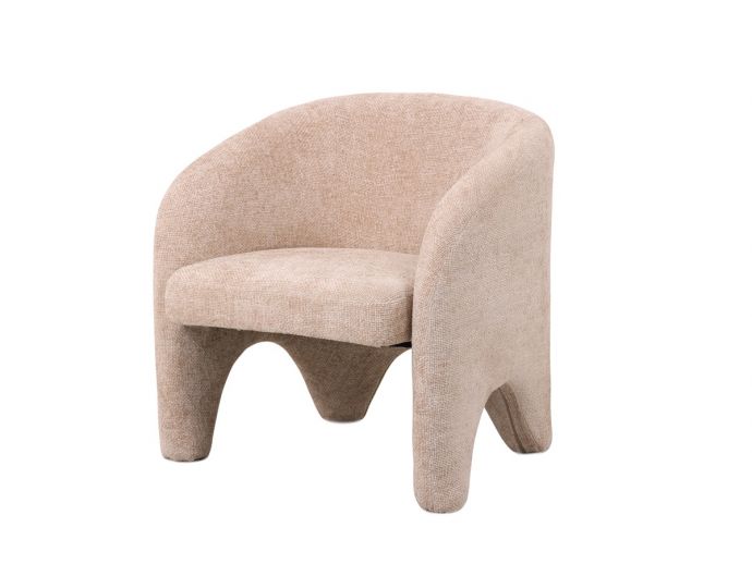 Fauteuil Elle in stof chenille beige