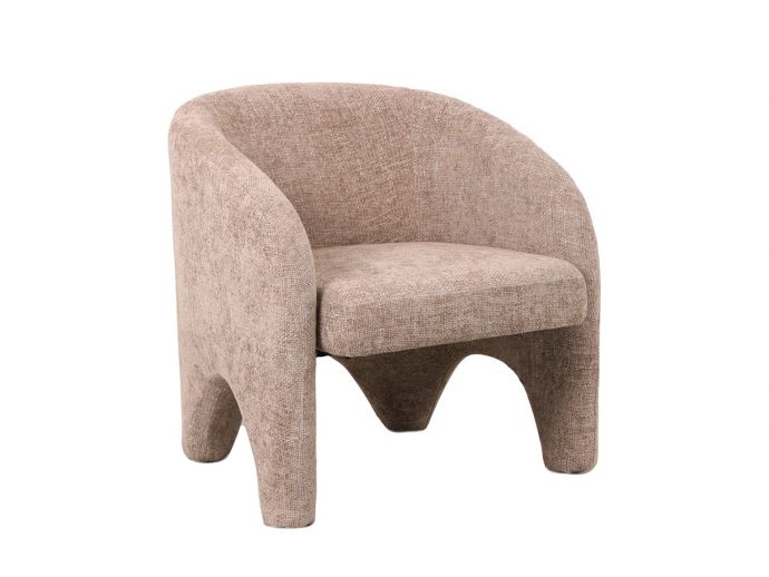 Fauteuil Elle in stof chenille zand