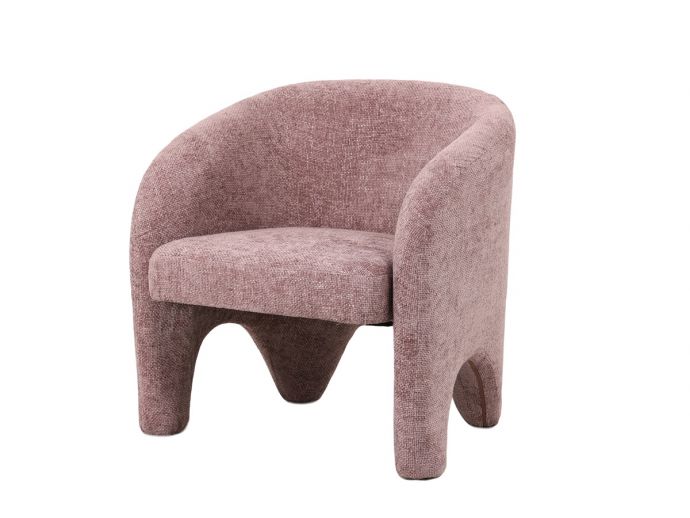 Fauteuil Elle in stof chenille roze