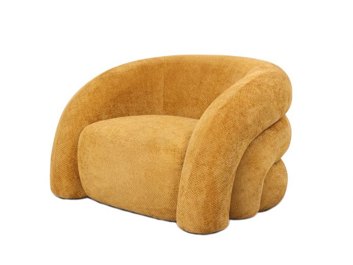 Fauteuil Senna in stof chenille oker