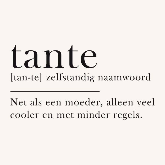 Tegeltje - Tante woordenboek