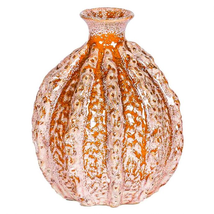 Aardewerk vaas bol oranje