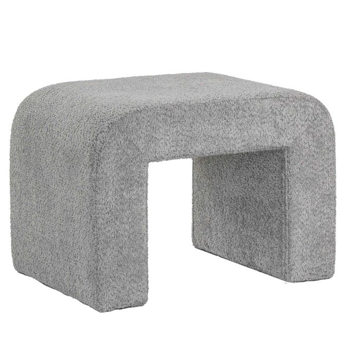 Hocker Emmy in bouclé grijs 