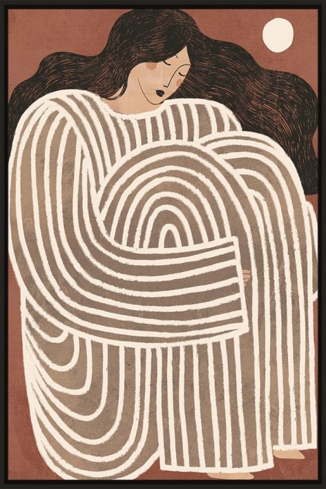 Schilderij vrouw lijntekening