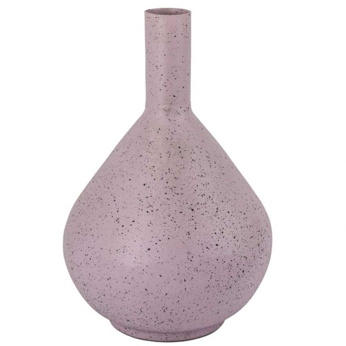 Metalen vaas lila dots 