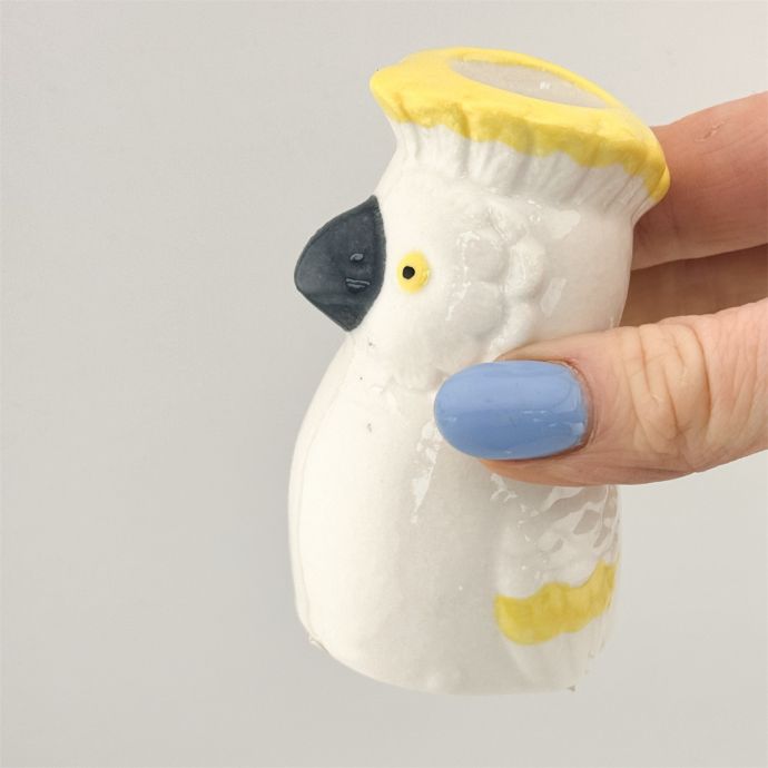 Aardewerk kaarsenstandaard vogel 