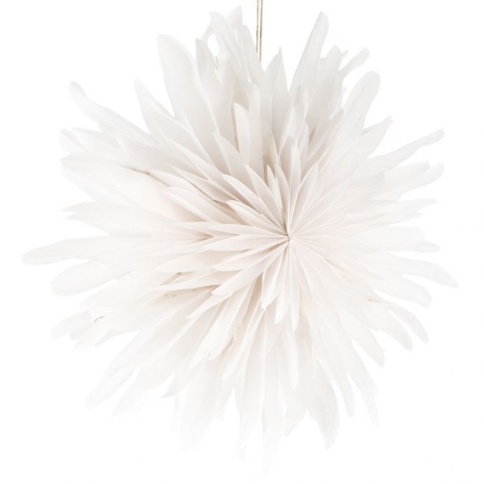 Kerstster snow 40cm wit met pendel