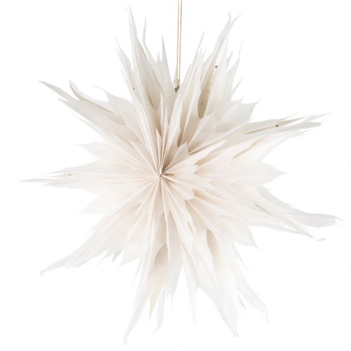 Kerstster ice 50cm wit met pendel