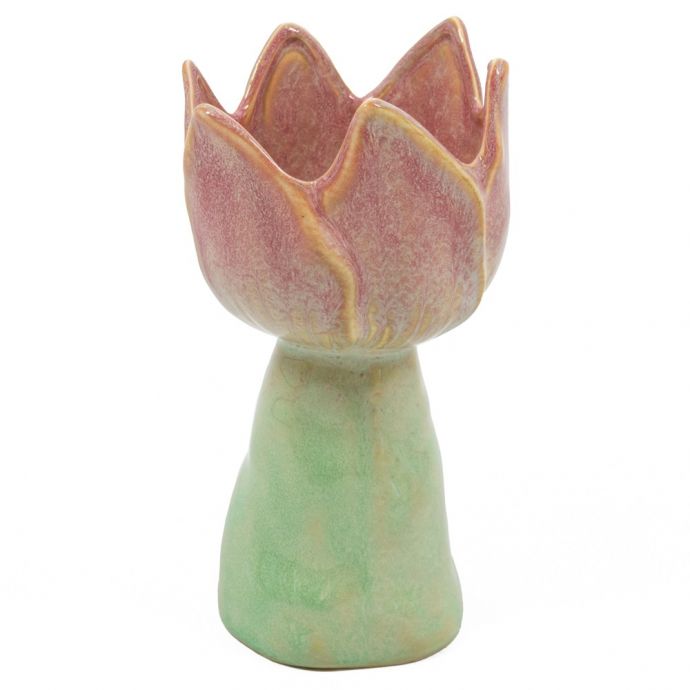 Aardewerk vaas tulp peach 