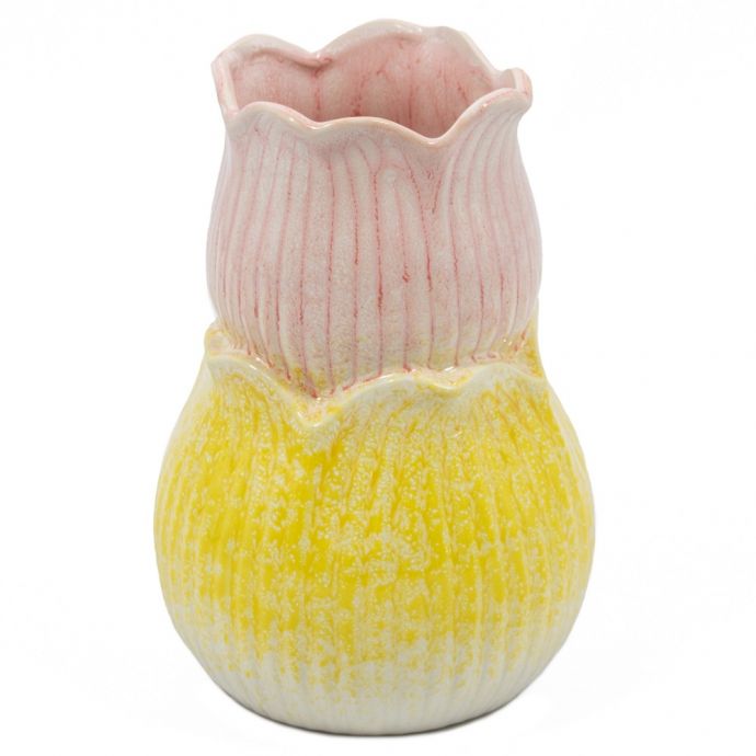 Aardewerk vaas tulp roze 