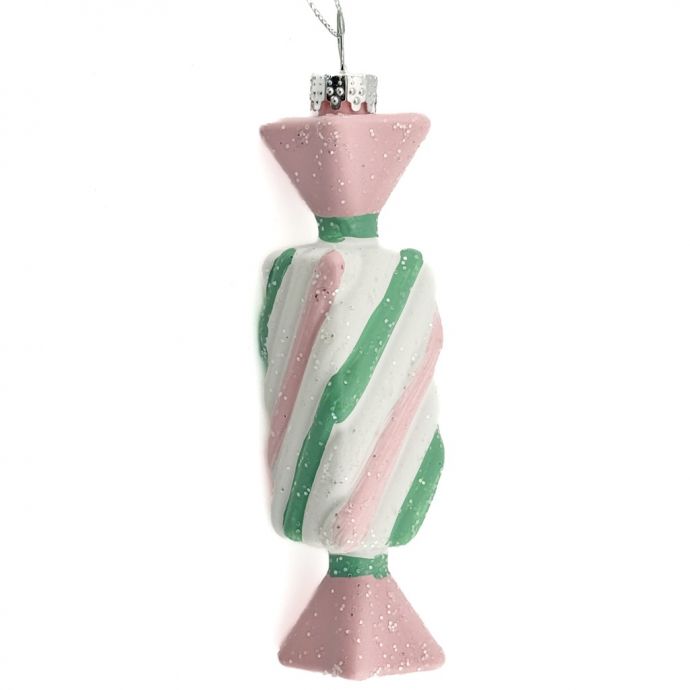 Kerstbal hanger snoepje pastel