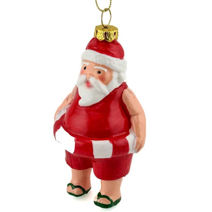 Kersthanger kerstman met zwemband