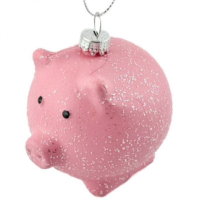 Kersthanger piggy glitter