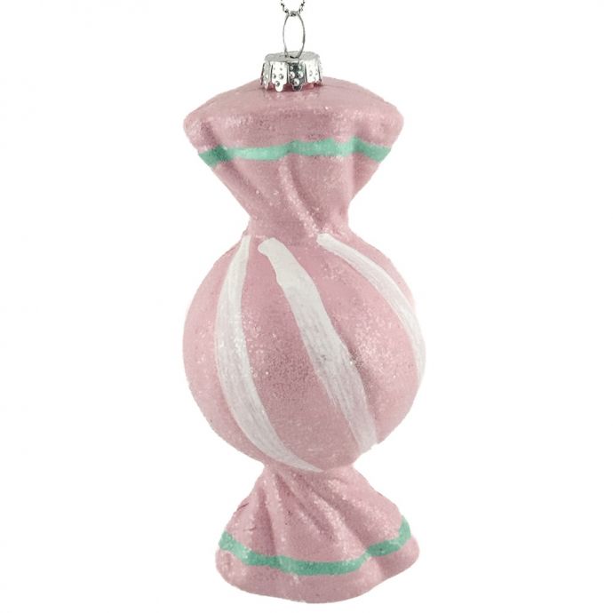 Kerstbal hanger snoepje pastel