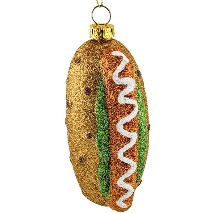 Kersthanger hotdog glitter