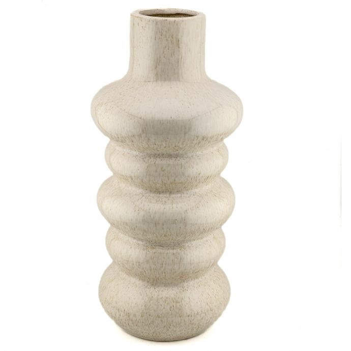 Aardewerk pebbles vaas beige