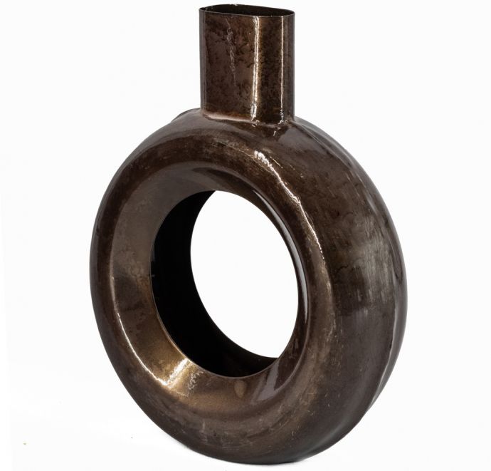 Vaas donut rond rosewood
