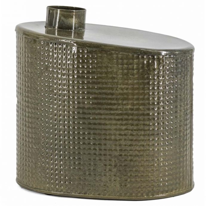 Metalen vaas ovaal olive stone