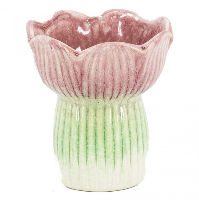 Aardewerk vaas tulp peach 