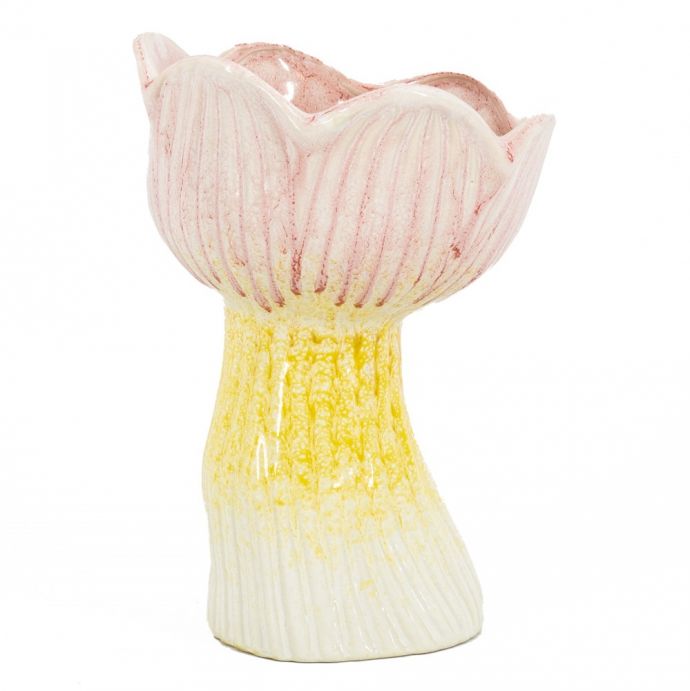 Aardewerk vaas tulp roze