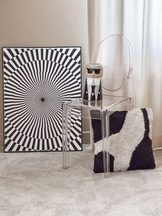 Schilderij illusie zwart/wit