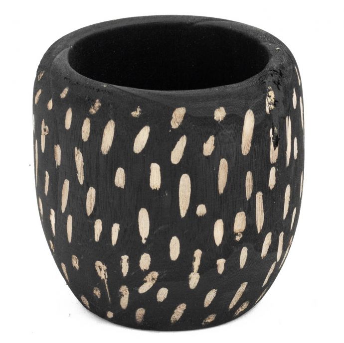 Houten bloempot Batik