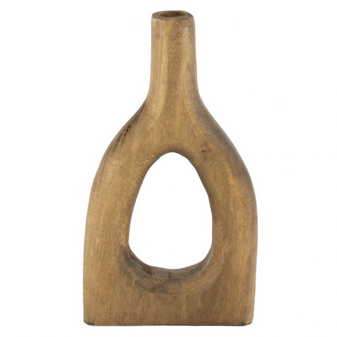 Houten donut vaas walnut