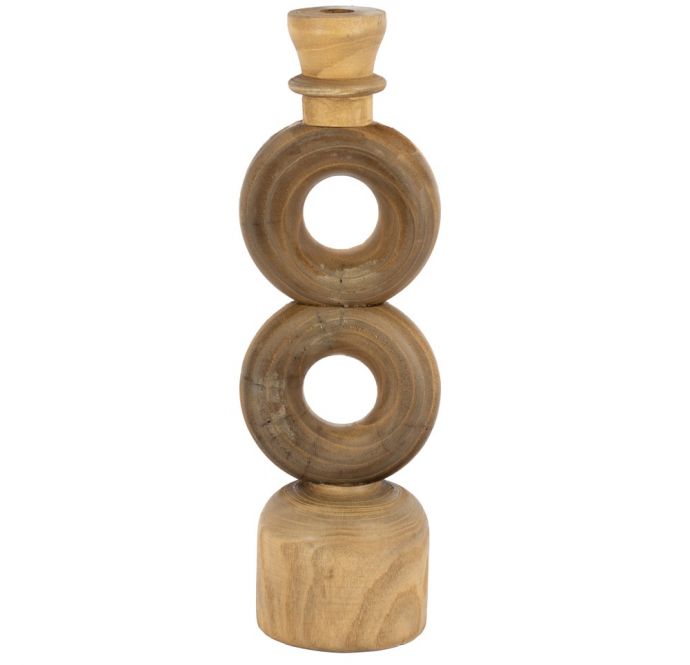 Houten kandelaar circles walnut