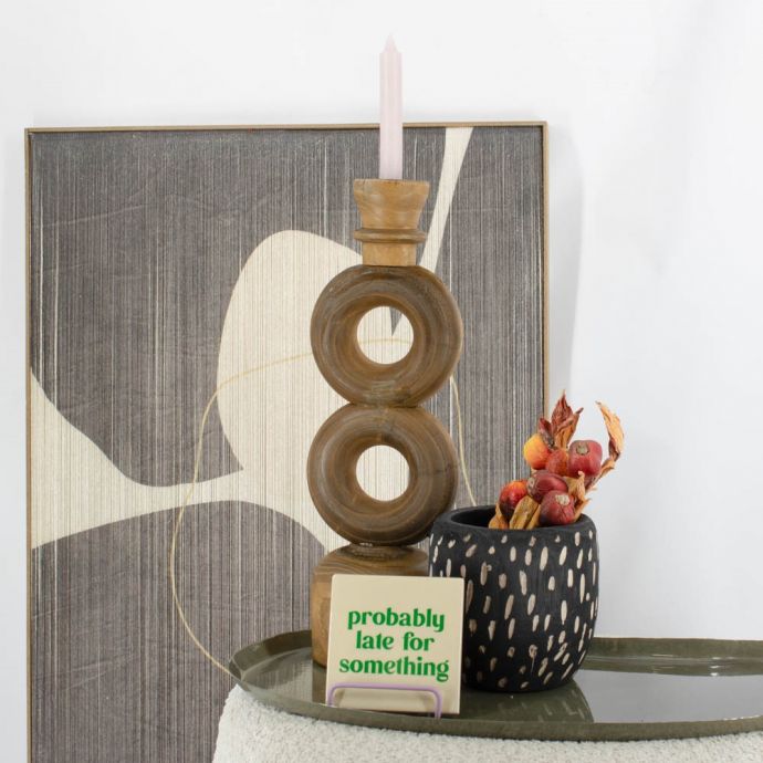 Houten bloempot Batik
