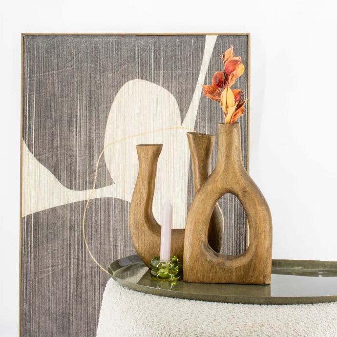 Houten donut vaas walnut