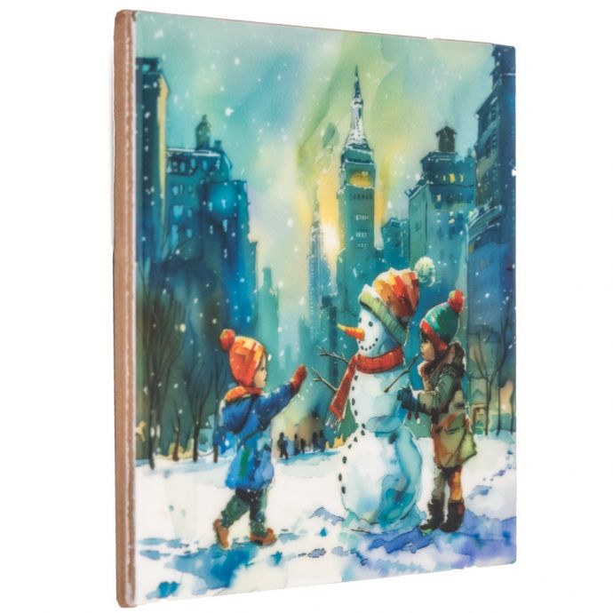 Tegeltje - Sneeuwpop kinderen