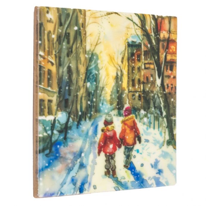 Tegeltje - Sneeuw kinderen