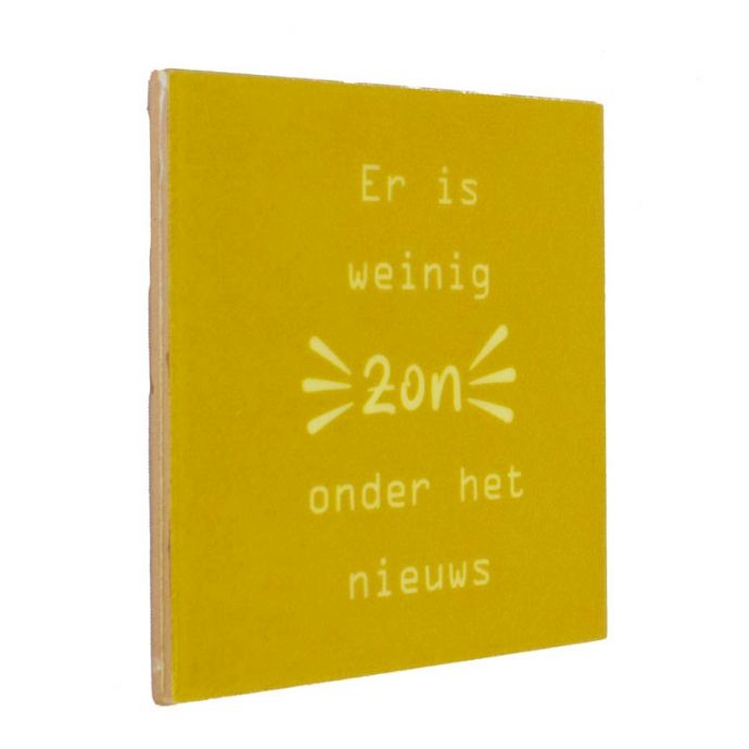 Tegeltje 'Zon onder het nieuws'
