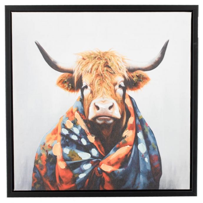 Schilderij schotse hooglander dekentje
