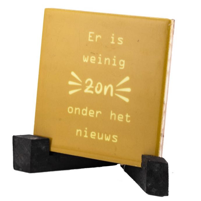 Tegeltje 'Zon onder het nieuws'