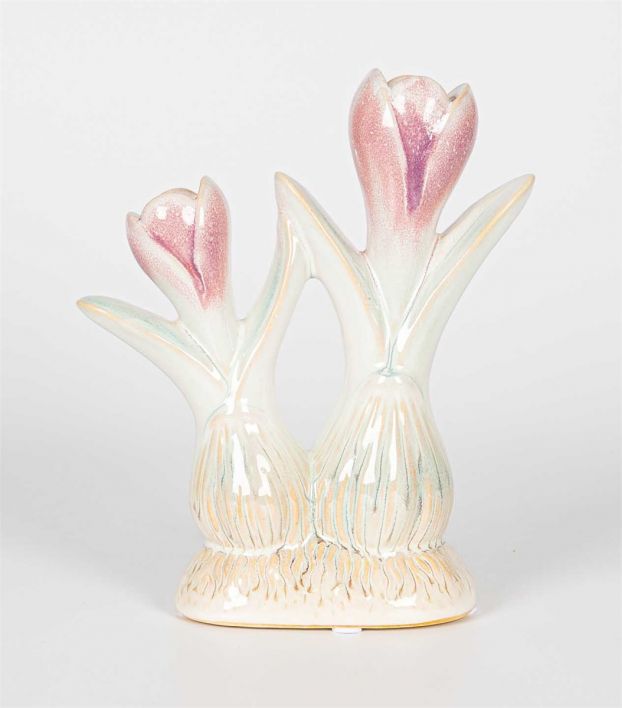 Aardewerk tulpenvaas roze