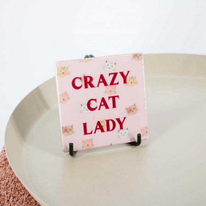 Tegeltje 'Crazy cat lady'