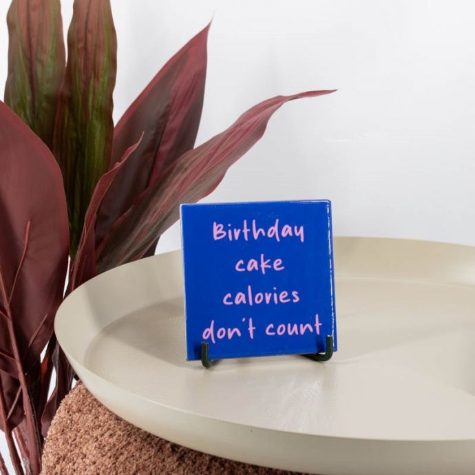 Tegeltje - Birthday cake calories