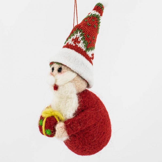 Wollen hanger kerstman pakje