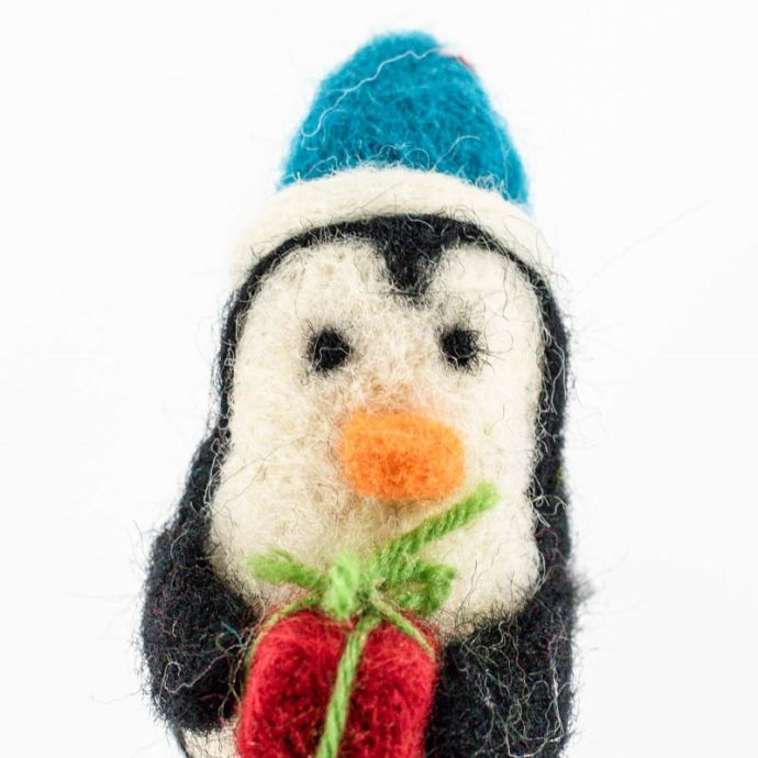 Wollen hanger pinguin pakje