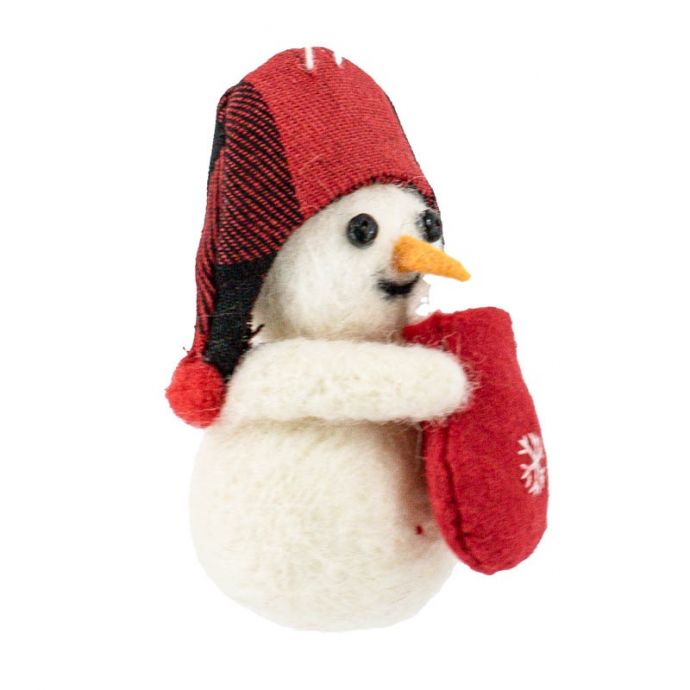 Wollen hanger sneeuwpop tas