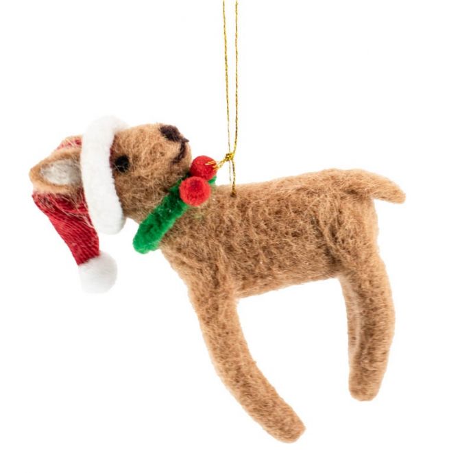Wollen hanger hert kerstmuts