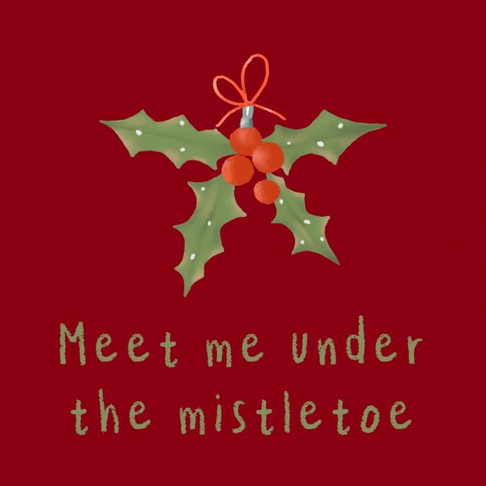 Tegeltje 'Meet me under the mistletoe'