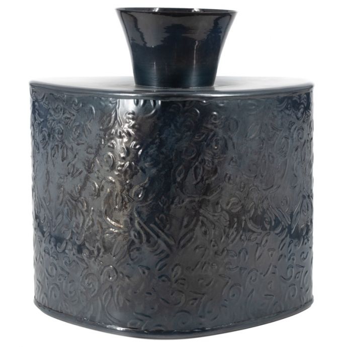 Metalen vaas driehoek blue stone 