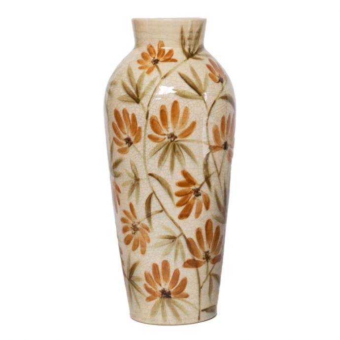 Aardewerk vaas handgeschilderd Marigold