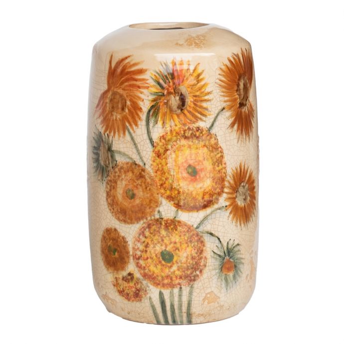 Aardewerk vaas handgeschilderd Vincent L