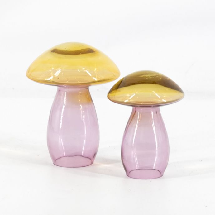Glazen paddenstoel two-toned